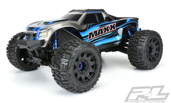 Pro-Line Trencher LP 3.8" All Terrain Tires Mounted for 17mm MT Front or Rear, Mounted on Raid Black 8x32 Removable Hex 17mm Wheels - Image 4