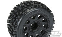 Pro-Line Badlands 3.8" All Terrain Tires Mounted for 17mm MT Front or Rear, Mounted on Raid Black 8x32 Removable Hex 17mm Wheels - Image 5