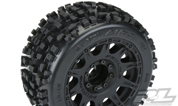 Pro-Line Badlands 3.8" All Terrain Tires Mounted for 17mm MT Front or Rear, Mounted on Raid Black 8x32 Removable Hex 17mm Wheels - Image 5