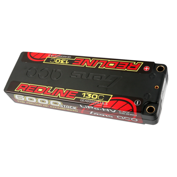 Gens Ace Redline LiPo Battery 2S 7,6V 6000mAh 130C (5mm bullet connector) - Image 3
