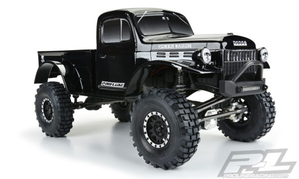 Pro-Line 1946 Dodge Power Wagon Tough-Color (Black) Body for 12.3" (313mm) Wheelbase Scale Crawlers - Image 4