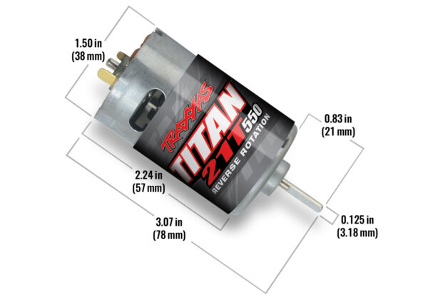 3975R-Titan-21T-dimensions-3.jpg Motor, Titan® 550, reverse rotation (21-turns/ 14 volts) (1) - Image 2
