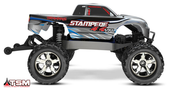 67086-3_Side_silver-2.jpg Traxxas Stampede 4x4 VXL TSM Hõbedane - Image 3