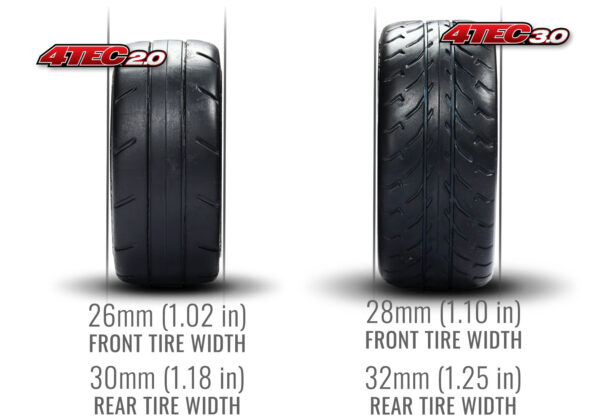 93054-4-Tec-Tires-Comparison-001-2.jpg Traxxas 4-TEC 3.0 Chevrolet Corvette Stingray RTR Silver w/o Batt & Charger - Image 3