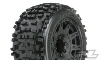 Pro-Line Badlands 3.8" All Terrain Tires Mounted for 17mm MT Front or Rear, Mounted on Raid Black 8x32 Removable Hex 17mm Wheels