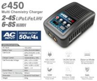 SkyRC e450 ChargerLiPo/LiFe/LiHV 2-4S, NiMH 6-8, 50W 240VAC - Image 3