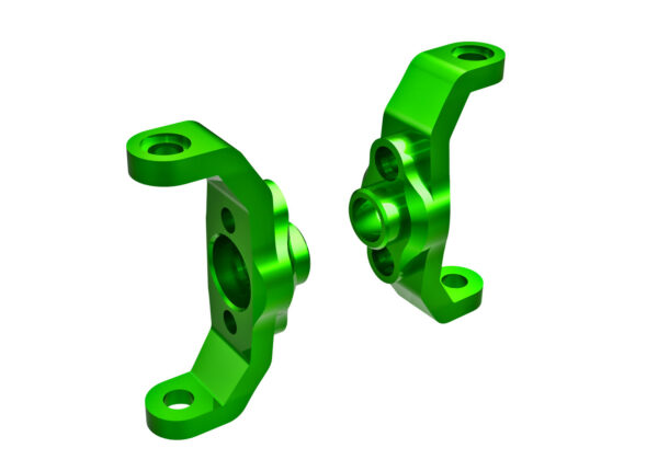 TRX9733-GRN-1.jpg Caster blocks, 6061-T6 aluminum (green-anodized) (left & right) - Image 1
