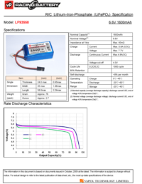 Vapex RX LiFe aku 2S 6,6V 1600mAh (Futaba ühendus) kuubik - Image 2