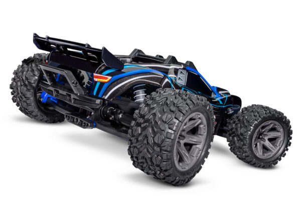 67164-4-2S-Rustler4x4-BLUE-3Qtr-Rear Traxxas Rustler 4x4 Brushless (BL-2s), Sinine (ilma aku ja laadijata) - Image 2