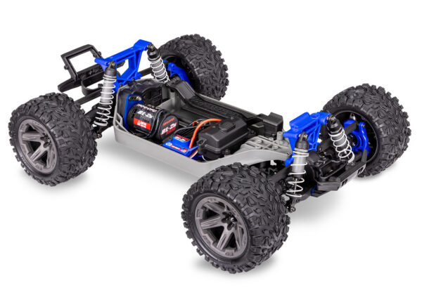 67164-4-2S-Rustler4x4-Chassis-3QTR-RGB-8-bit Traxxas Rustler 4x4 Brushless (BL-2s), Sinine (ilma aku ja laadijata) - Image 10