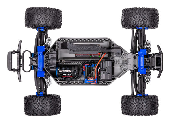 67164-4-2S-Rustler4x4-Chassis-Overhead-RGB Traxxas Rustler 4x4 Brushless (BL-2s), Sinine (ilma aku ja laadijata) - Image 11