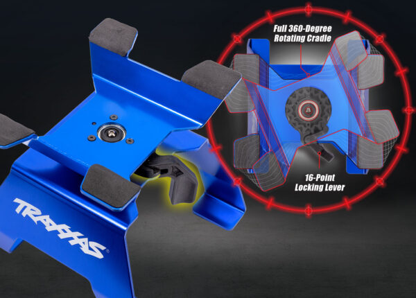 8796-16-Point-Rotation RC car/truck stand, blue (assembled) - Image 2