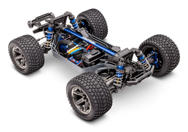67097-4-Rustler-4X4-Ultimate-3qtr-Front-Chassis Traxxas Rustler 4×4 VXL Ultimate, Sinine (ilma aku ja laadijata) - Image 8