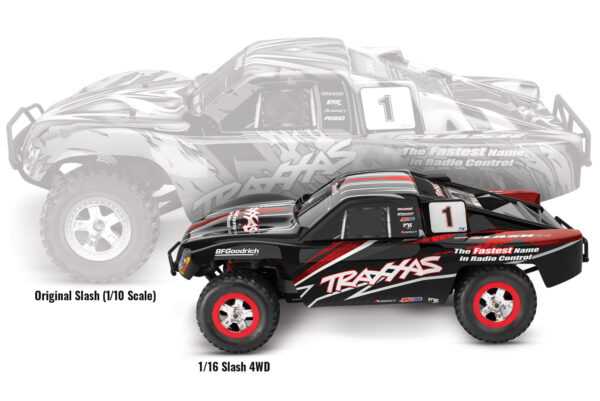 70054-8-Slash-n-116-comparison-black Traxxas 1/16 Slash RTR Must (USB-C) - Image 4