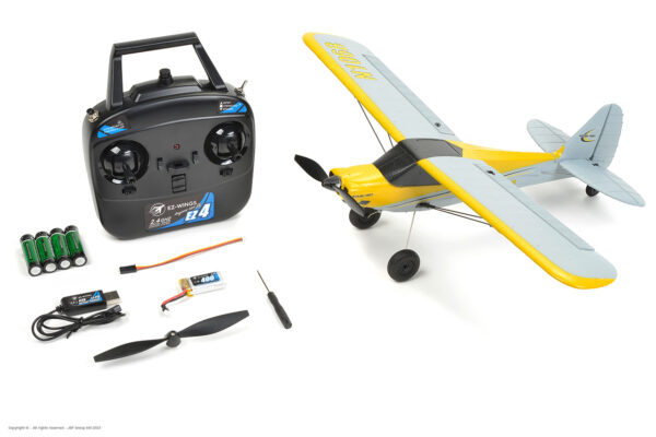 EZ-Wings Mini Cub Yellow RC Plane, RTF, 450mm - Image 7