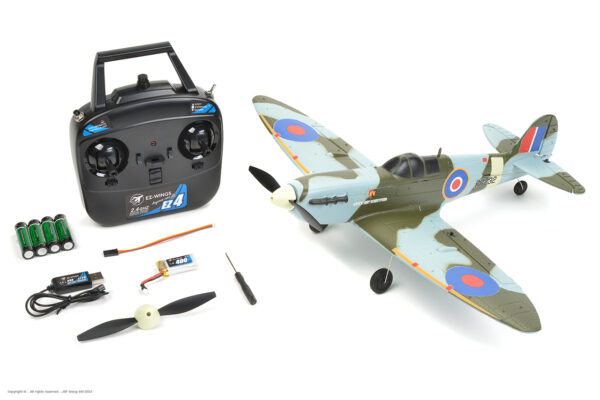 EZ-Wings Mini Spitfire MK II Exeter RC lennuk, RTF, 450mm - Image 9
