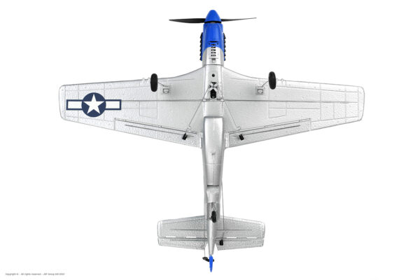 EZ-029_D07 EZ-Wings Mini P-51 Mustang Sinine RC lennuk, RTF, 450mm - Image 8