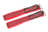 Pro Battery Straps - 300x20mm - Metal Buckle - Silicone Anti-Slip Strings - Red - 2 pcs