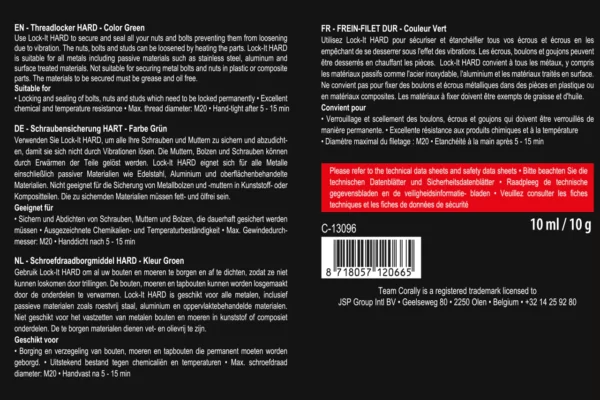 Lock-it 400 - Screw Fix - Hard - Green - 10gr - Image 5