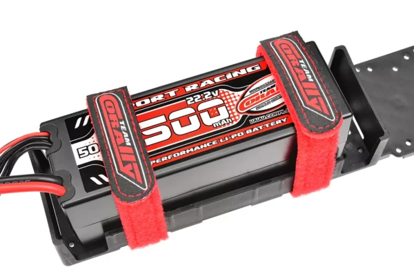 Pro Battery Straps - 250x20mm - Metal Buckle - Silicone Anti-Slip Strings - Red - 2 pcs - Image 5