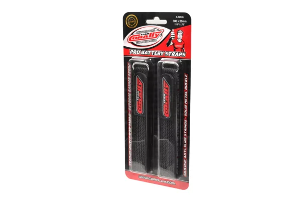 Pro Battery Straps - 300x20mm - Metal Buckle - Silicone Anti-Slip Strings - Black - 2 pcs - Image 6