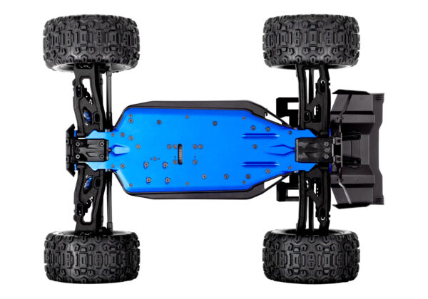 95096-4-Sledge-Chassis-Bottom Traxxas Sledge 1/8 Truggy with Belted Tires Blue - Image 11