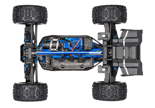 95096-4-Sledge-Chassis-Overhead Traxxas Sledge 1/8 Truggy with Belted Tires Blue - Image 10