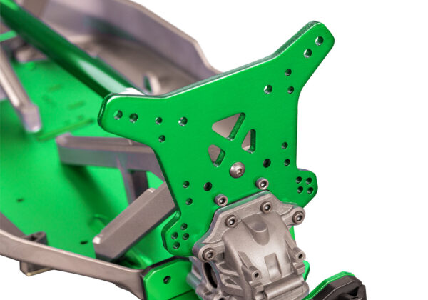 95096-4-Sledge-DETAIL-Shock-Tower-Detail-GRN-1 Traxxas Sledge 1/8 Truggy with Belted Tires Blue - Image 22