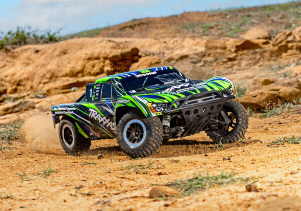 58334-4-Slash-BL2S-Action-Green-Right-1829-RGB Traxxas Slash 2WD BL-2s Clipless Short Course Truck - Green - Image 3