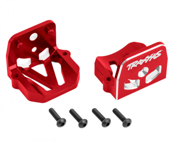 TRX7760-RED.jpg Motor mounts, 6061-T6 aluminum (red-anodized) (front & rear) - Image 1