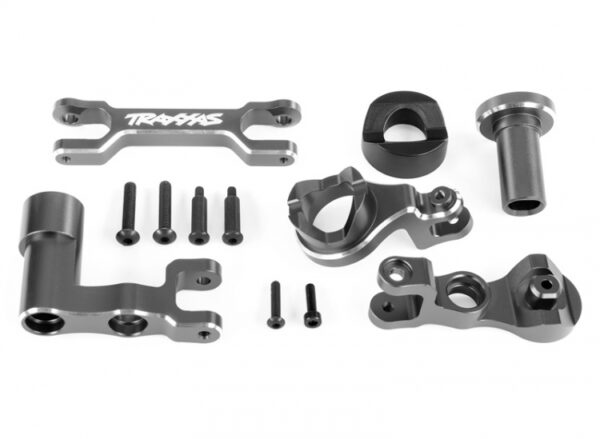 TRX7843-GRAY.jpg Steering bellcranks (left & right)/ draglink (6061-T6 aluminum, gray-anodized) (fits XRT™) - Image 1