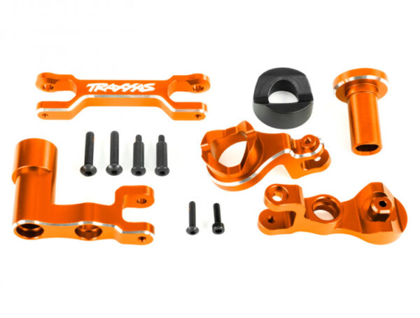 Steering bellcranks (left & right)/ draglink (6061-T6 aluminum, orange-anodized) (fits XRT™) - Image 1