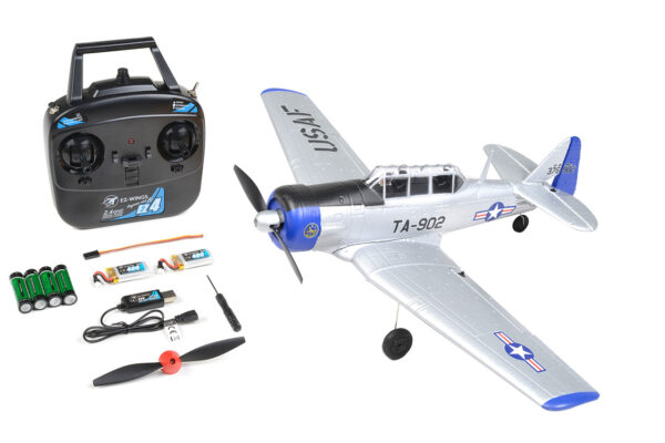 EZ-Wings Mini AT-6 Texan Silver RC Plane, RTF, 450mm - Image 10