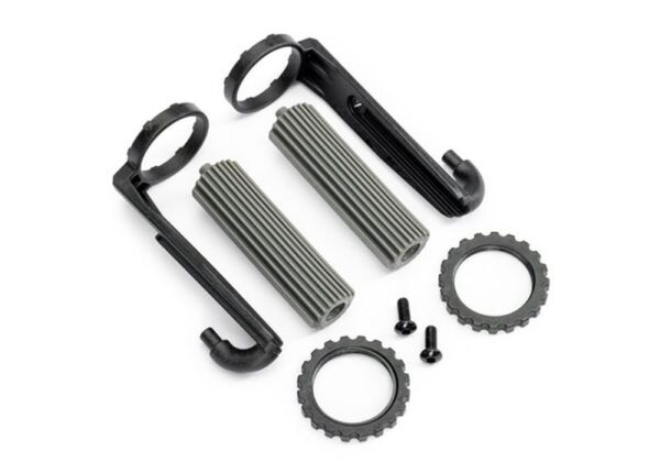 TRX10966-GRAY.jpg Reservoirs, shocks, front (2)/ 3x8mm BCS (2) - Image 1