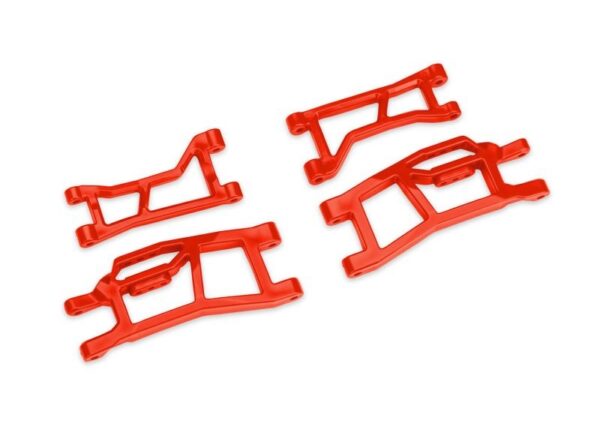 TRX10725-RED.jpg Suspension arms, front (upper left (1)/ upper right (1)/ lower left (1)/ lower right (1)) (red) (for use with #10790 Mini Maxx® WideMaxx® suspension kit) - Image 1