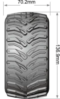 Tires & Wheels MT-CYCLONE 1/10 Maxx Soft MFT (Removable 12, 14 & 17mm Hex) (2) - Image 2