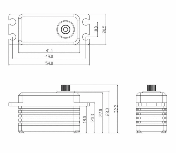 XQ-Power low profile servo XQ-BLS325 25kg/0.07s - Image 3