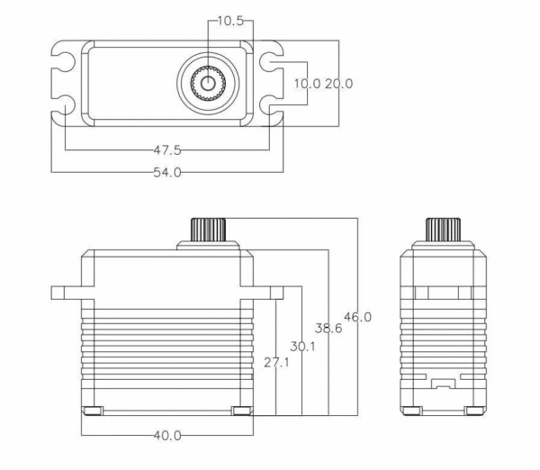 XQ-Power digital waterproof servo XQ-BLS8175D 75kg/0.08s - Image 3