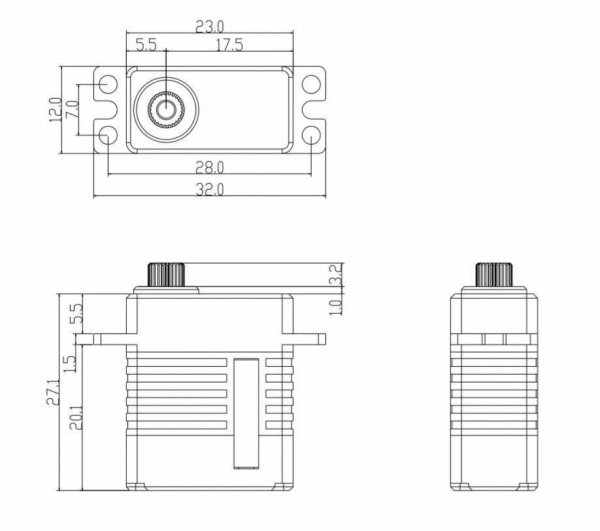 XQ-Power digital waterproof mini servo XQ-S2007D 7.0kg/0.06s - Image 3