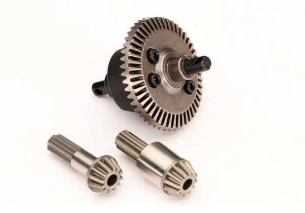 TRX10780X.jpg Differential assembly (bevel gear), front or rear, complete/ pinion gear, differential (12/47 ratio) (front (1), rear (1)) - Image 1