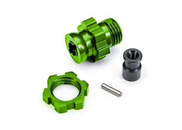 Wheel hub, splined, 17mm, short (green-anodized) - Image 1
