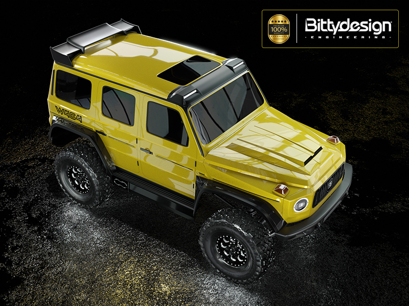 BDTRX-18W464.jpg BittyDesign W464 1/18 Clear Body TRAXXAS TRX-4M Pre-cut - Image 1