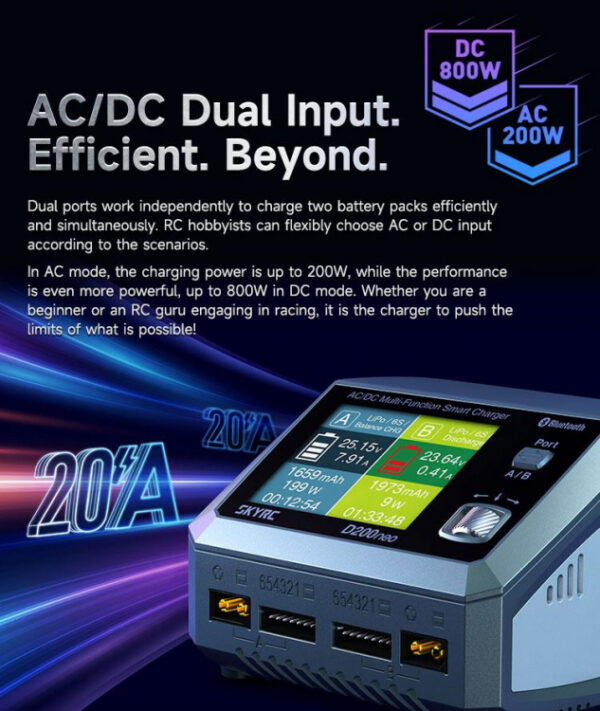 SkyRC D200 Neo AC/DC Multi-Function Smart Charger - Pilt 4