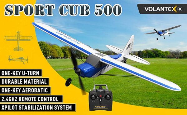 Sport Cub 500 - 500mm güroskoobiga lennuk RTF - sinine - Pilt 10
