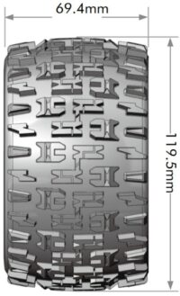 Tires & Wheels MT-PIONEER 1/10 Soft (Eemaldatav 12, 14 & 17mm Hex) (2) - Pilt 2