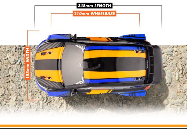 BlackZon Vyper RX Turbo 1/16 4WD 2S Brushless - Blue/Orange - Image 7