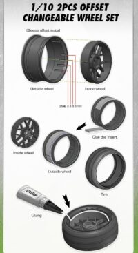 Tires & Wheels Drift / 14-Spoke Bronze (2,4,6,8mm Offset) 12mm Hex (4) - Image 3